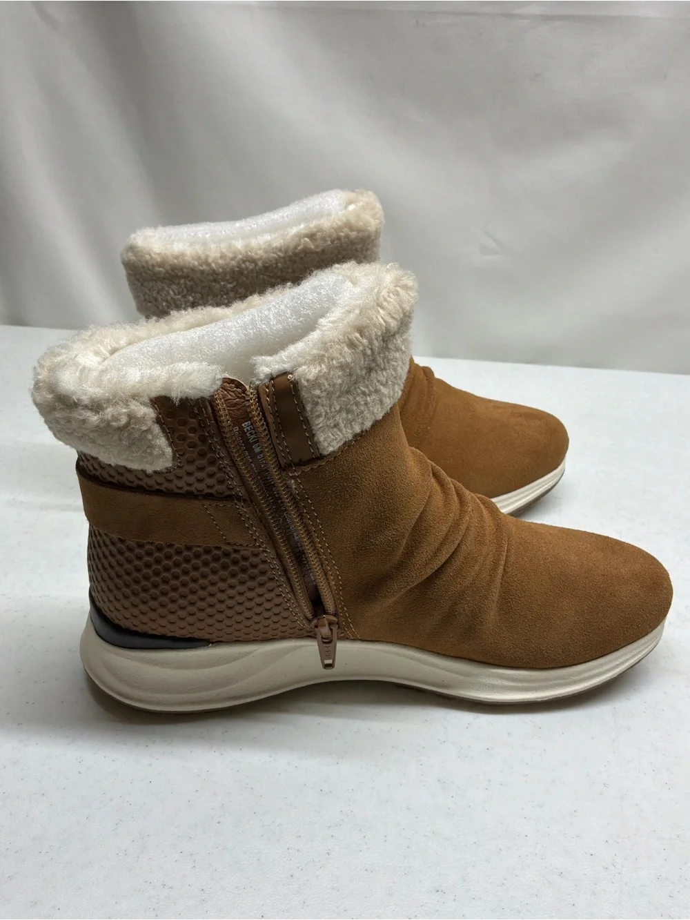 Baretraps Women's Tan Faux-Shearling Ankle Boot